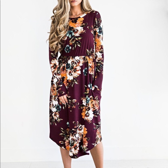 JessaKae | Dresses | Burgundy Floral 